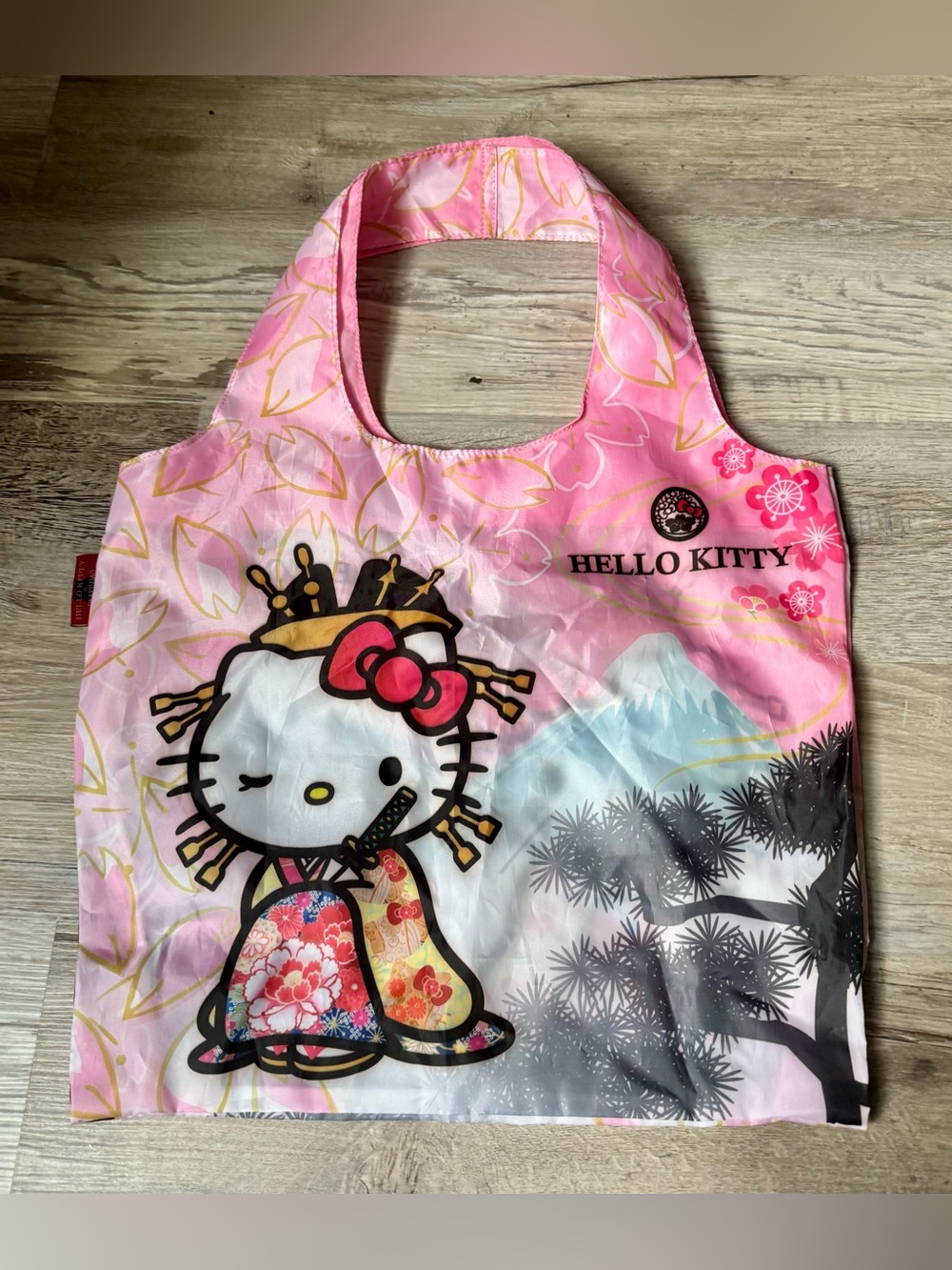 Hello Kitty foldable reusable eco-friendly shopping bag (Japan, "Geisha in Kimon
